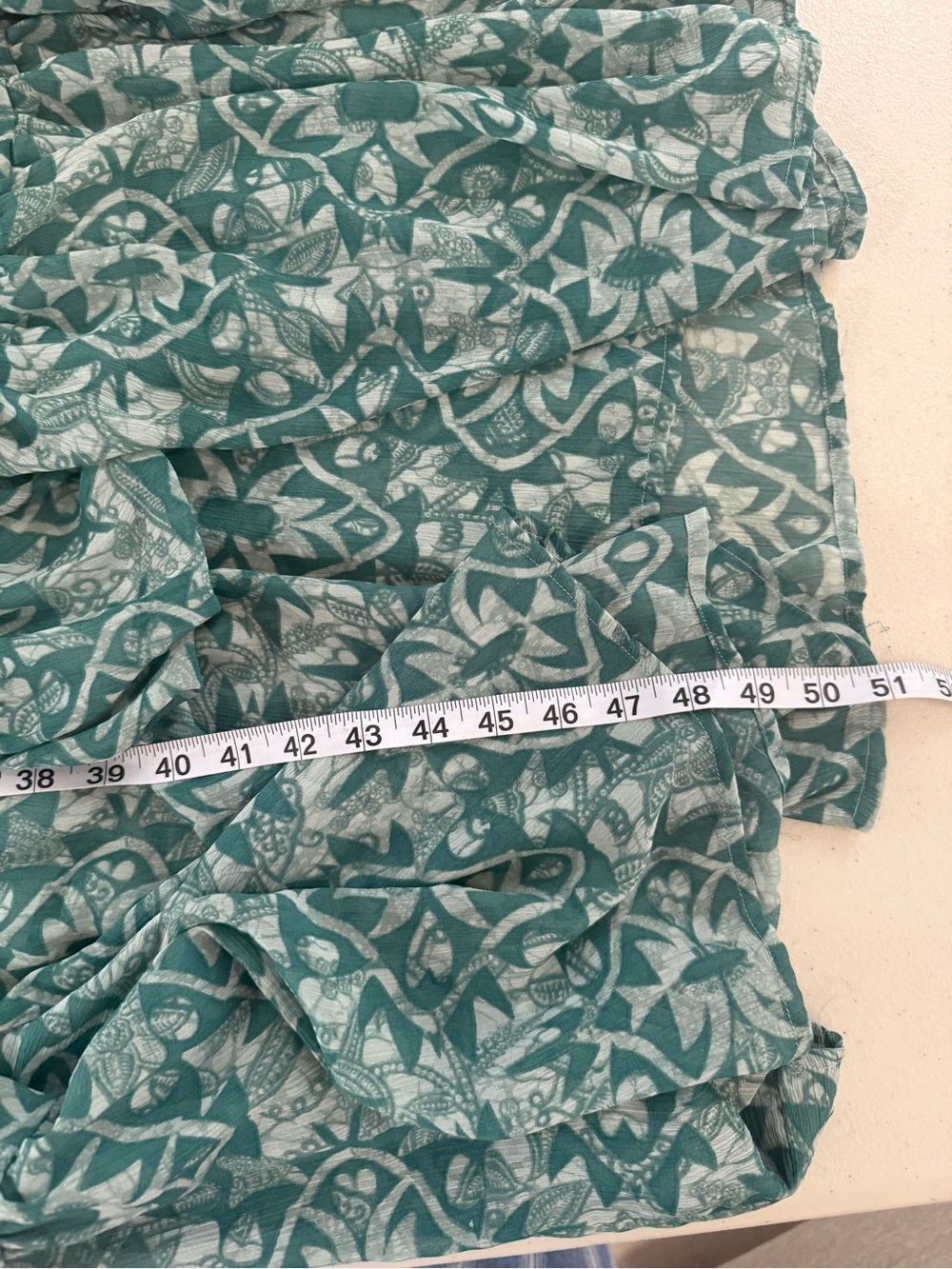 Calvin Klein Teal and White Printed Blouse - Picture 7 of 7